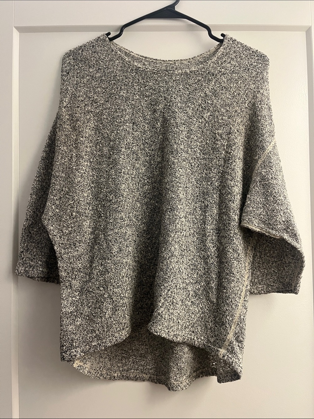 American Apparel Marled Gray, Black and White Oversized Long Sleeve Top